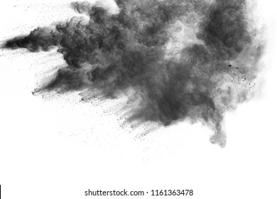 Black Powder Explosion Against White Background Stock Photo (Edit Now ...