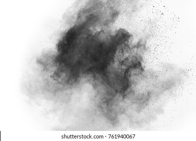 Black Powder Explosion Against White Background Stock Photo (Edit Now ...