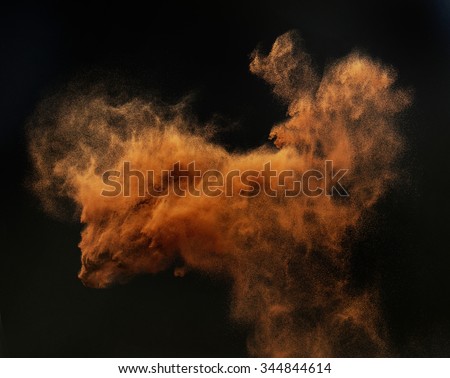 Particles cloud against dark background