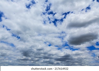 Partly Cloudy Sky With Rain Storm.