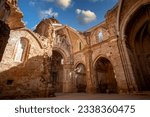 Partly demolished Cistercian church of Monasterio de Piedra in Zaragoza, Spain