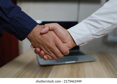 Partnership Business Handshake  Trust Deal Success, Business Owners Shake Hands To Agree To Work. Partners Hold Hands To Accept Work. Businessman Agree Concept