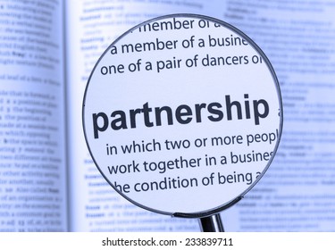 Partnership Text highlighted in a dictionary