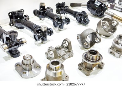 Parts of cardan shafts for excavators and loaders - Shutterstock ID 2182677797