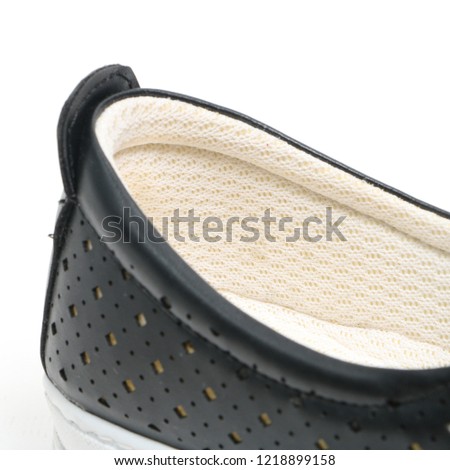 Parts of footwear on a white background.