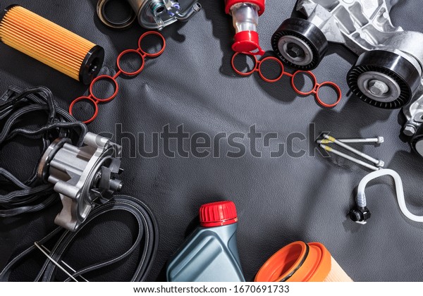 parts for scheduled car
maintenance.Oil , air , fuel filter, Water pumps motor, belt car
engine   for car 