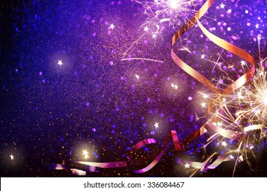 Party Background with lights and serpentine