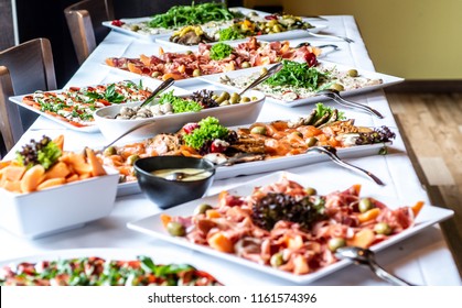 Party Brunch Big Buffet Table Setting Stock Photo 1161574396 