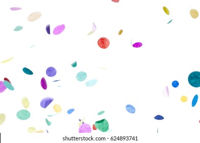 Party Confetti Falling On White 