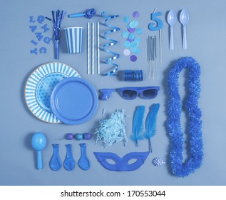 Party essentials. Collection of festive elements and objects. 