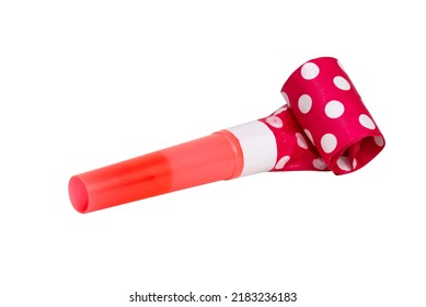 Party foil whistle festive noisemaker blowout isolated on the white - Shutterstock ID 2183236183