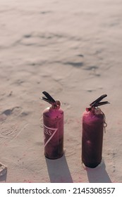 Party Gender With Fire Extinguishers And Colored Smoke