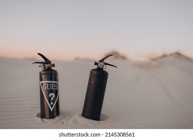 Party Gender With Fire Extinguishers And Colored Smoke