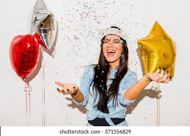 Party Girl With Confetti