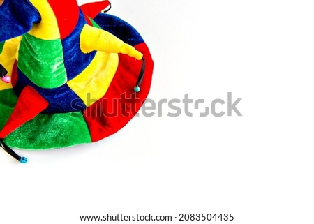 Party hat on white background, brazilian carnival hat.