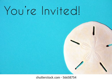 party invitation on pretty blue background