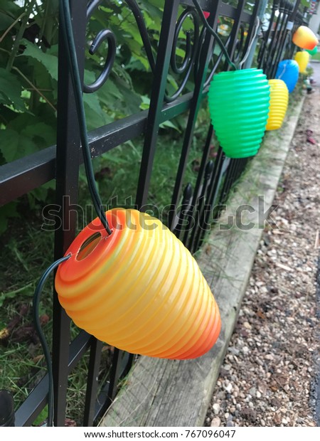 Party Lights Tiki Patio Decoration Stock Photo Edit Now 767096047