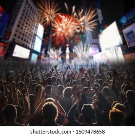 Party On The Streets Of New York. New Year's Eve 2020