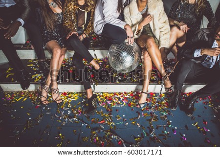 Party people celebrating in the club