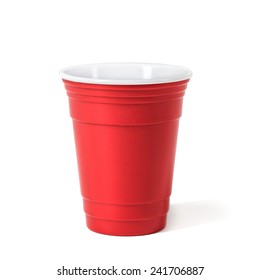 Party Red Cup. Isolated On White Background.