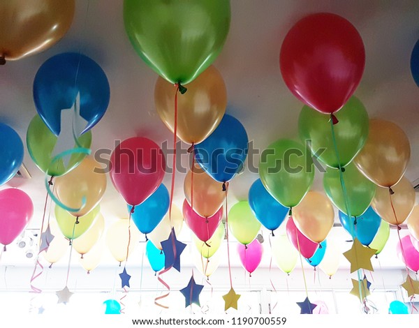 Party That Decorate By Colorful Balloon Stock Photo Edit