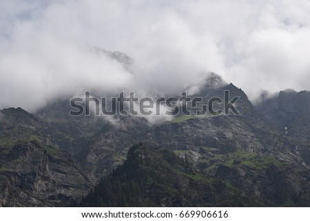 Parvati valley Mountain view near kasol, gheer ganga Kullu Himachal Pradesh India