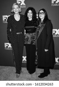 Pasadena, CA - January 09, 2020: (L-R) Dahvi Waller, Cate Blanchett, And Stacey Sher Of 'Mrs. America'  Attend The FX Networks' Star Walk Winter Press Tour 2020 At The Langham Huntington