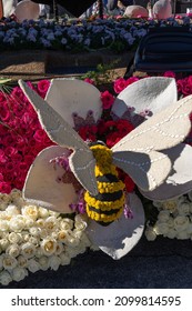 Pasadena, CA - January 2 2022:  Floats From The 2022 Tournament Of Roses Parade