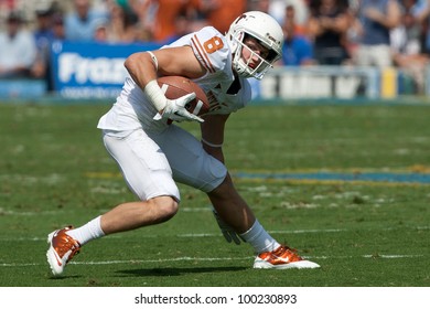 PASADENA, CA. - SEP 17: Texas Longhorns WR Jaxon Shipley #8 In Action During The NCAA Football Game Between The Texas Longhorns & The UCLA Bruins On Sep 17 2011 At The Rose Bowl.