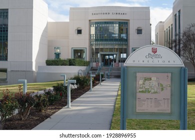 Pasadena, CA, USA - March 3, 2021: Image Of The Pasadena City College Directory. PCC Is A Public Community College.