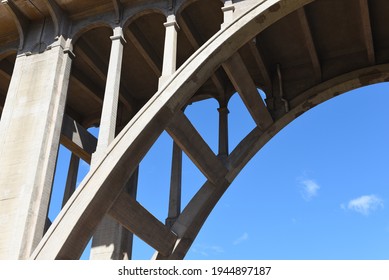 PASADENA, CALIFORNIA - 26 MAR 2021: Closeup Detail Of The Colorado Street Bridge. The Beaux Arts Style Structure Is On The National Register Of Historic Places