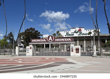 PASADENA, CALIFORNIA - 26 MAR 2021: The Rose Bowl Football Stadium In Southern California.