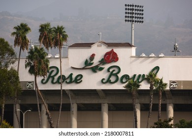 Pasadena, California - August 31, 2020: The Famous Neon Sign For The Rose Bowl.