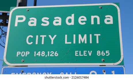 Pasadena California Public Welcome Sign