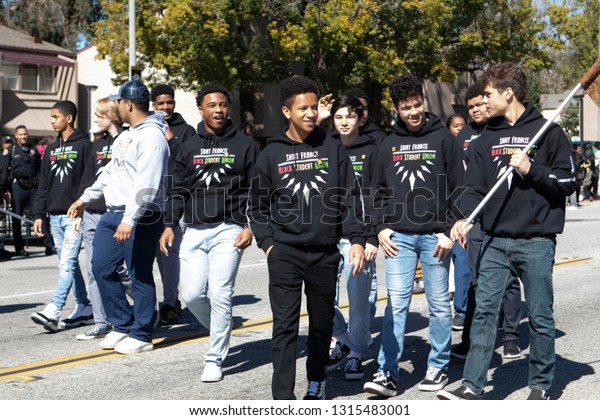 PASADENA, CALIFORNIA, USA - FEBRUARY 16,\
2019: 37th Annual Black History Parade and Festival which\
celebrates Black Heritage and Culture. The community and\
surrounding cities joined the\
celebration.