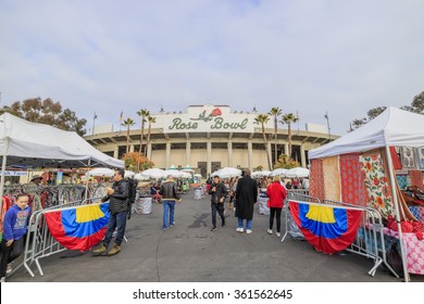 Pasadena, California, USA - January 10, 2016: The Famous Flea Market At Rose Bowl, Held In Pasadena, California