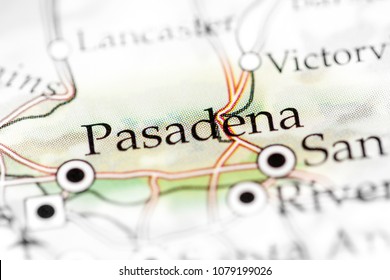 Pasadena, California, USA On A Map. 