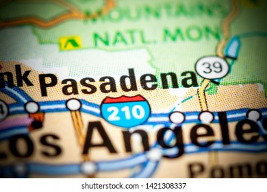 Pasadena. California. USA On A Map