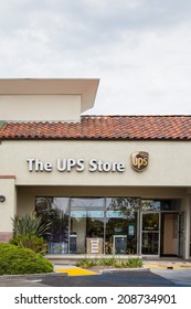 PASADENA, CA/USA - AUGUST 2, 2014: The UPS Store Exterior. The UPS Store Network Is The World's Largest Franchisor Of Retail Shipping, Postal, Printing And Business Service Centers.