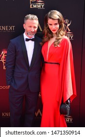 Pasadena, CA/USA - May 5, 2019: Linsey Godfrey And Breckin Meyer Attend The 2019 Daytime Emmy Awards.