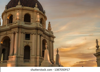 Pasadena City Hall With A Sunset