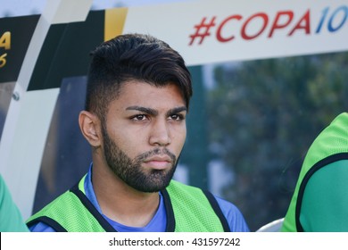 Pasadena, USA - June 04, 2016: Brazilian Soccer Gabriel  During Copa America Centenario Match Brazil Vs Ecuador At The Rose Bowl Stadium.