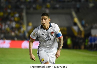 Pasadena, USA - June 07, 2016: James Rodriguez During Copa America Centenario Match Colombia Vs Paraguay At The Rose Bowl Stadium.