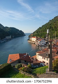 Pasaia, San Sebastian / Spain - October, 5, 2012: Group Of Houses Of The Pasai Donibane People (San Juan) In The Bay Of Pasajes