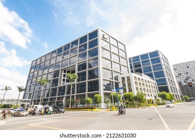 Pasay, Metro Manila, Philippines - Feb 2022: SM Retail Headquarters, A Mid-rise Office Building At The Mall Of Asia Complex.