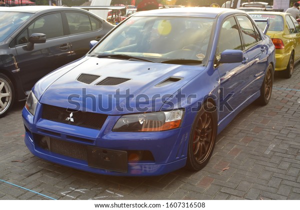 PASAY, PH - DEC. 7: Mitsubishi Lancer\
Evolution at Bumper to Bumper 15 car show on December 7, 2019 in\
Mall of Asia Concert Grounds, Pasay,\
Philippines.