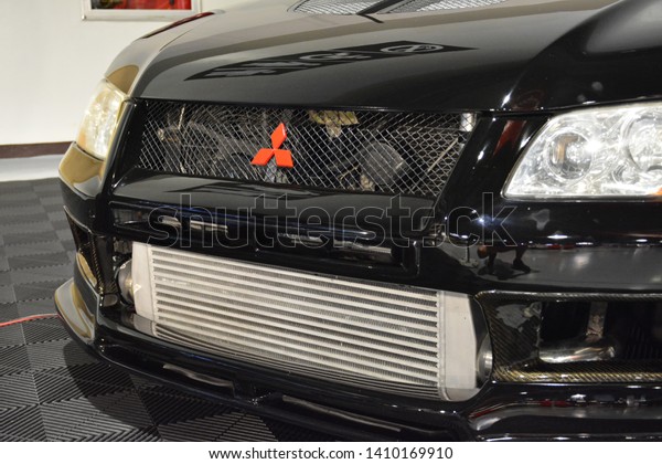 PASAY, PH – MAY 25: 2003 Mitsubishi Lancer\
Evolution 7 at 28th Trans Sport Show at SMX Convention Center on\
May 25, 2019 in Pasay,\
Philippines.