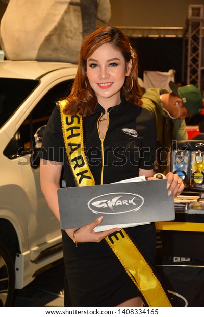 PASAY, PH – MAY 25: Shark female model at 28th Trans\
Sport Show at SMX Convention Center on May 25, 2019 in Pasay,\
Philippines.  