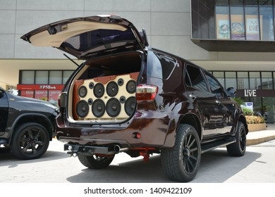 PASAY, PH - MAY 26: Toyota Fortuner Rear Sound System At Toyota Car Fest On May 26, 2019 In Pasay, Philippines.