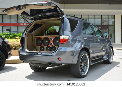 PASAY, PH - MAY 26: Toyota Fortuner Back Sound System At Toyota Car Fest On May 26, 2019 In Pasay, Philippines.